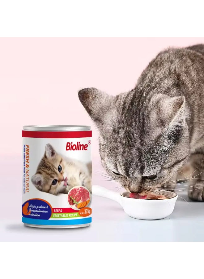 Bioline Canned Cat Food 375g  - Beef & Vegetables - Image 2
